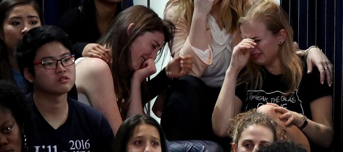 Clinton supporters in tears - VIDEO